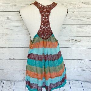 Colorful Boho Sleeveless Cover All Cardigan Tunic